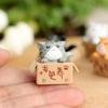 1/4 Pcs Kawaii Mini Cat Ornament Garden Kitten Statue Gift for Kids Children Baby Room Decoration Toy Miniature Figurines Home D