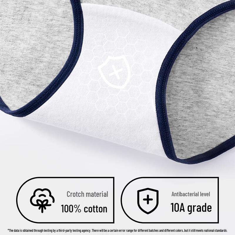 FitonTon Girls' Bear Print Cotton Antibacterial Briefs 3-Pack