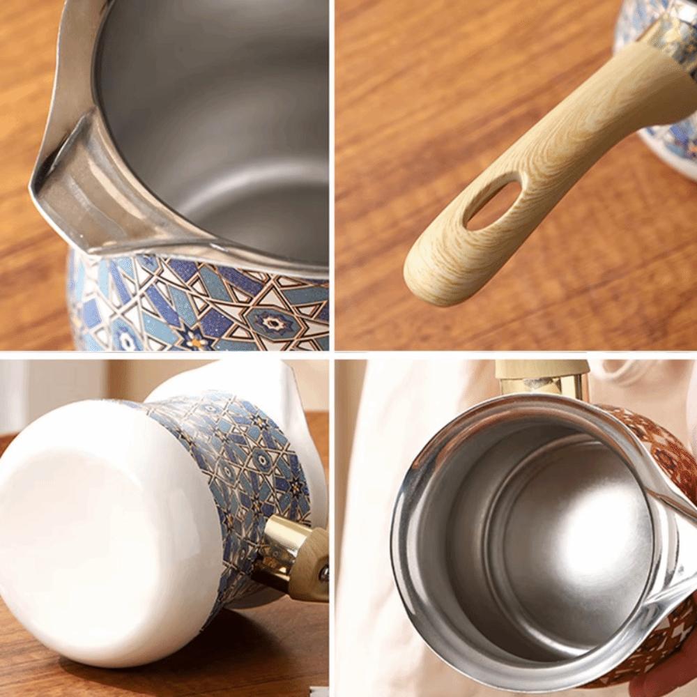 550ml Turkish Coffee Pot Stainless Steel Milk Pot Multifunctional Butter Melting Pot  Kitchen