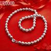 925 Sterling Silver Exquisite Bead Necklace Banquet Gift Jewelry