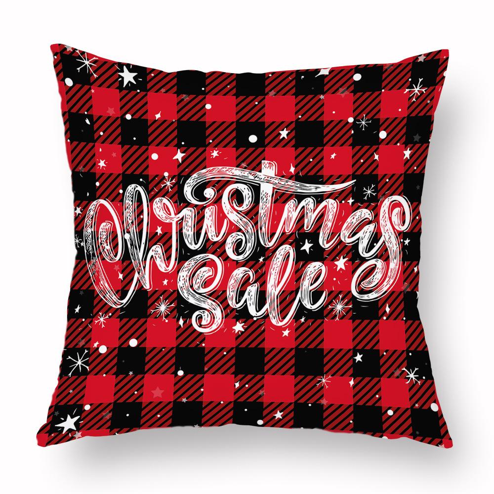 Christmas Hug Furniture Pillowcase Red Plaid Sofa Waist Support Pillow Home Home Decor Linen