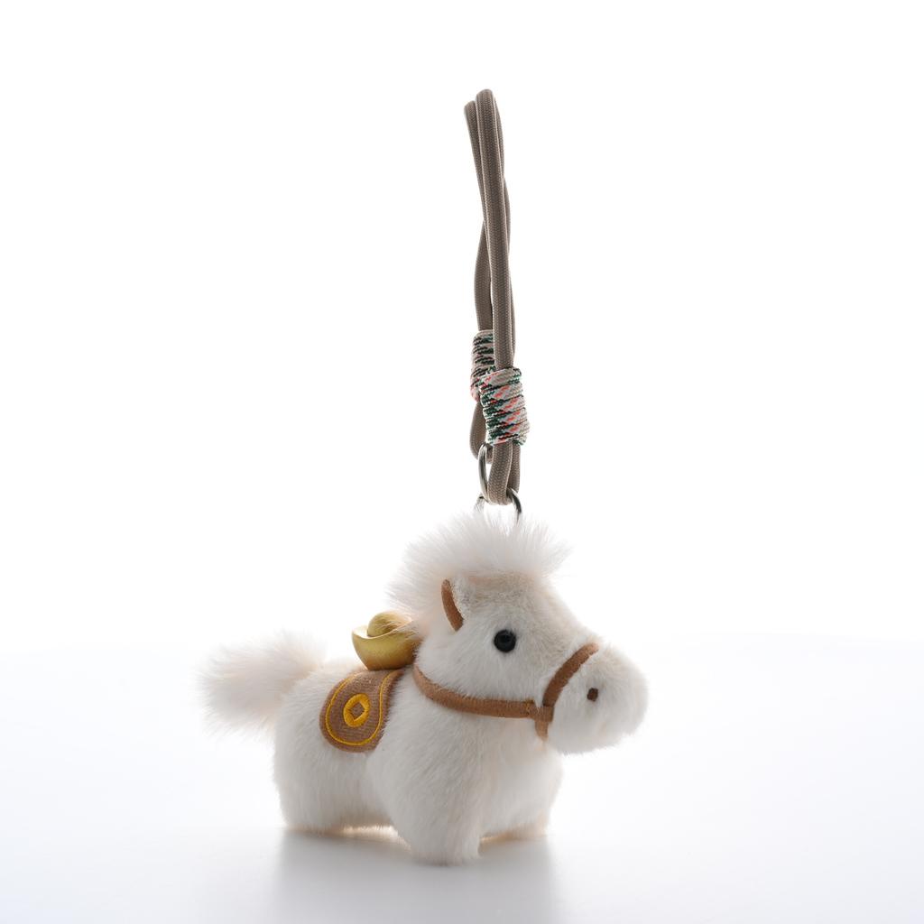 Horse Year Mascot Plush Keychain Chinese Mascot Money Pendants Lucky School Bag Pendants Ornament Couple Keychain Gifts