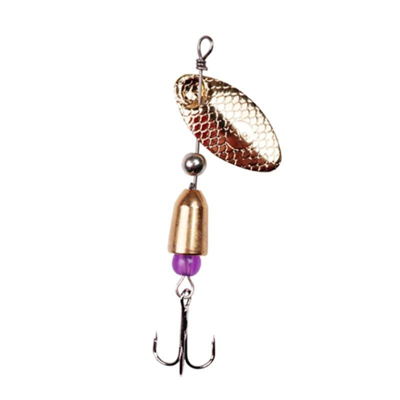 Fishing Lures Wobble Rotating Metal Bait For Bass Trout Treble Hook Artificial