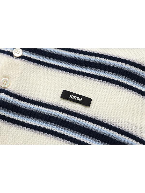 KIRSH Striped Collared Knit Top [Ivory]