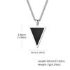 Geometric Pendant Necklace for Men Boys,Stainless Steel Inverted Triangle Natural Stone Collars,Trendy Jewelry Gifts