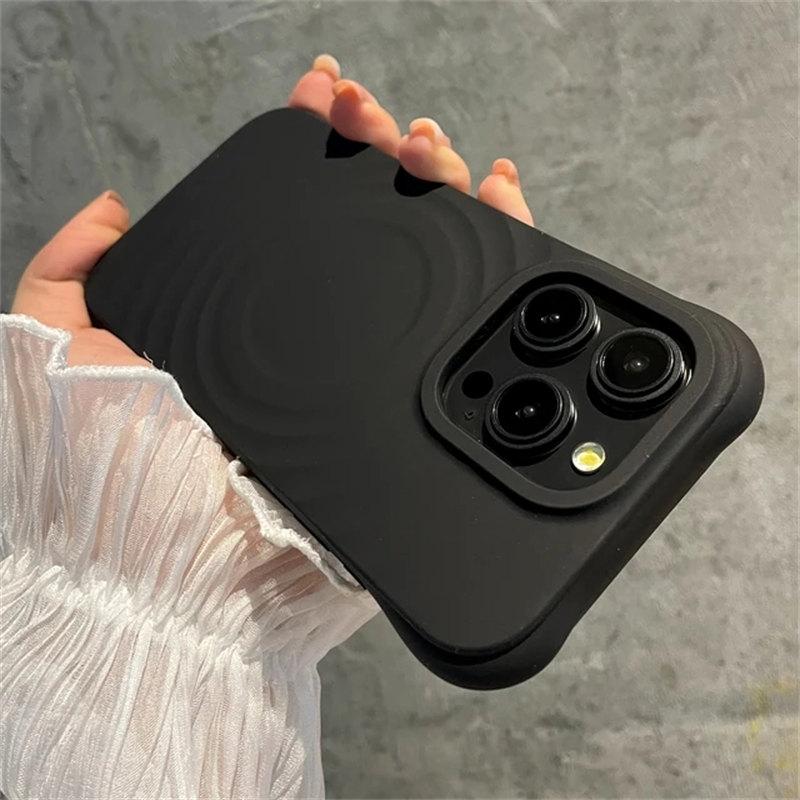 Luxury Ripple Liquid Silicon For Magsafe Wireless Charge Magnetic Case for iPhone 15 14 Plus 13 12 Pro Max Soft Shockproof Cover