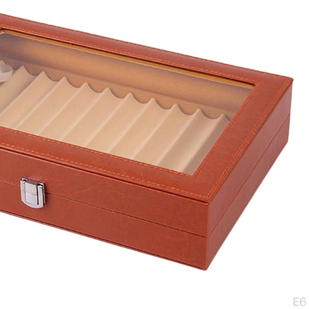 1 PU Deri Vitrin Tutucu Büyük Kapasiteli Dolma Kalem Saklama Koleksiyoncu Düzenleyici Kutu