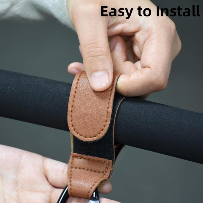 1/2Pcs Pu Leather Pram Hook Adjustable Baby Stroller Hook Cart Organizer Diaper Bag Hanger Children Boy Girl Travel Baby