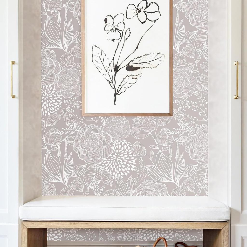 Thickened Wallpaper Self-Adhesive High-End Wall Decoration Flower Green Plant Wall Sticker Room Decoration