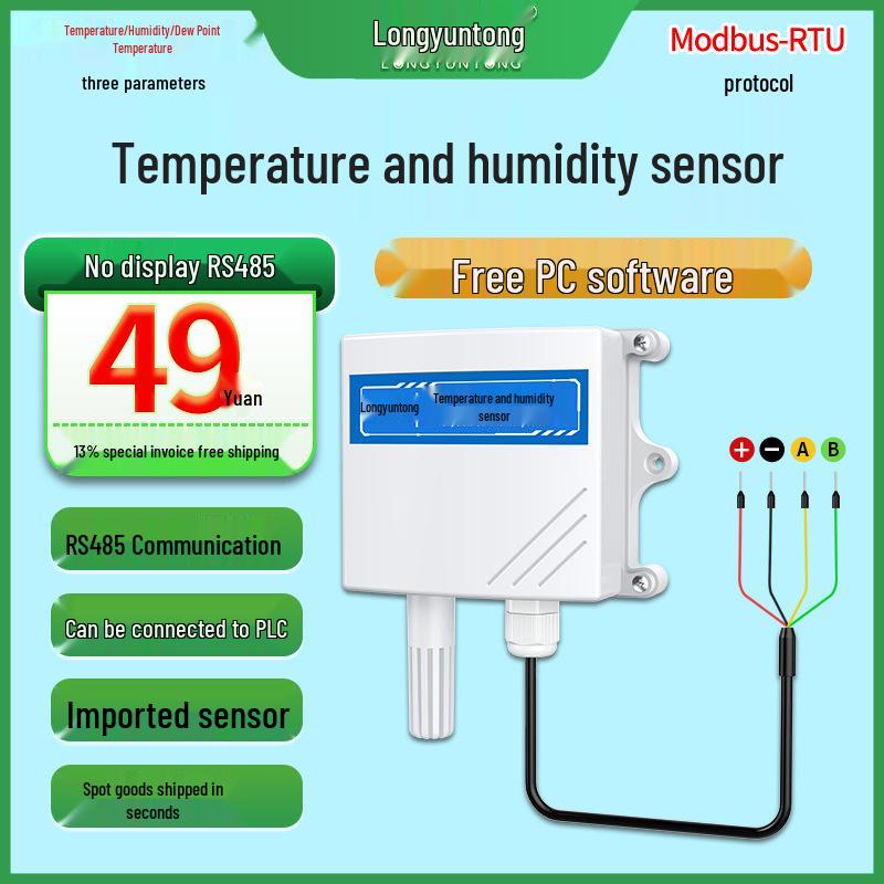 RS485 Temperature & Humidity Sensor Monitor with Modbus-RTU Protocol