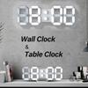 3D LED Digital Wall Clock with Temperature, Night Light & Silent Alarm - Remote-Controlled, Wall-Mounted Design