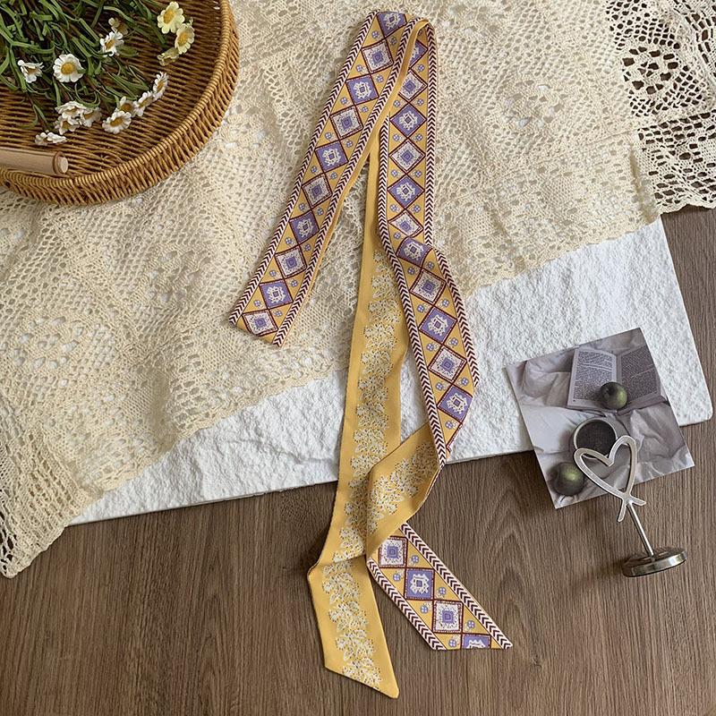 Double-layer polka dot silk scarf, high-end versatile small scarf, fashion headscarf, headband, hair tie, decorative belt.