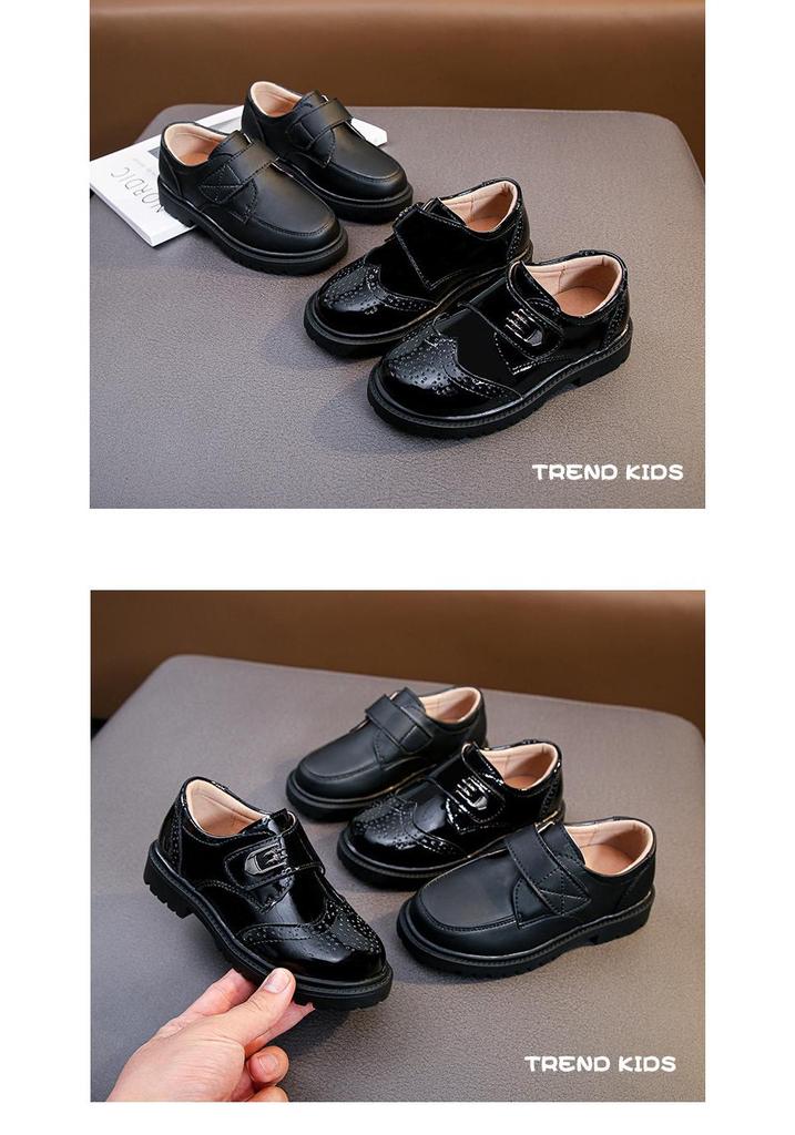 Boys' Black Leather Loafers - Soft Sole for Spring/Autumn, British Style, Perfect for Primary School Performances