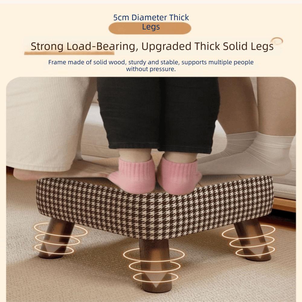 Sturdy Wooden Legs Low Stool Soft Upholstered Seat Cream Style Ottoman Ottoman  Daily Home Use