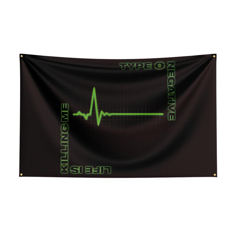 3x5 Fuß Schwere Rockband-Typ-O-Negativ Flagge Polyester Digitaldruck Banner für Schlafzimmer Wandkunst Außen Wandteppich Dekoration