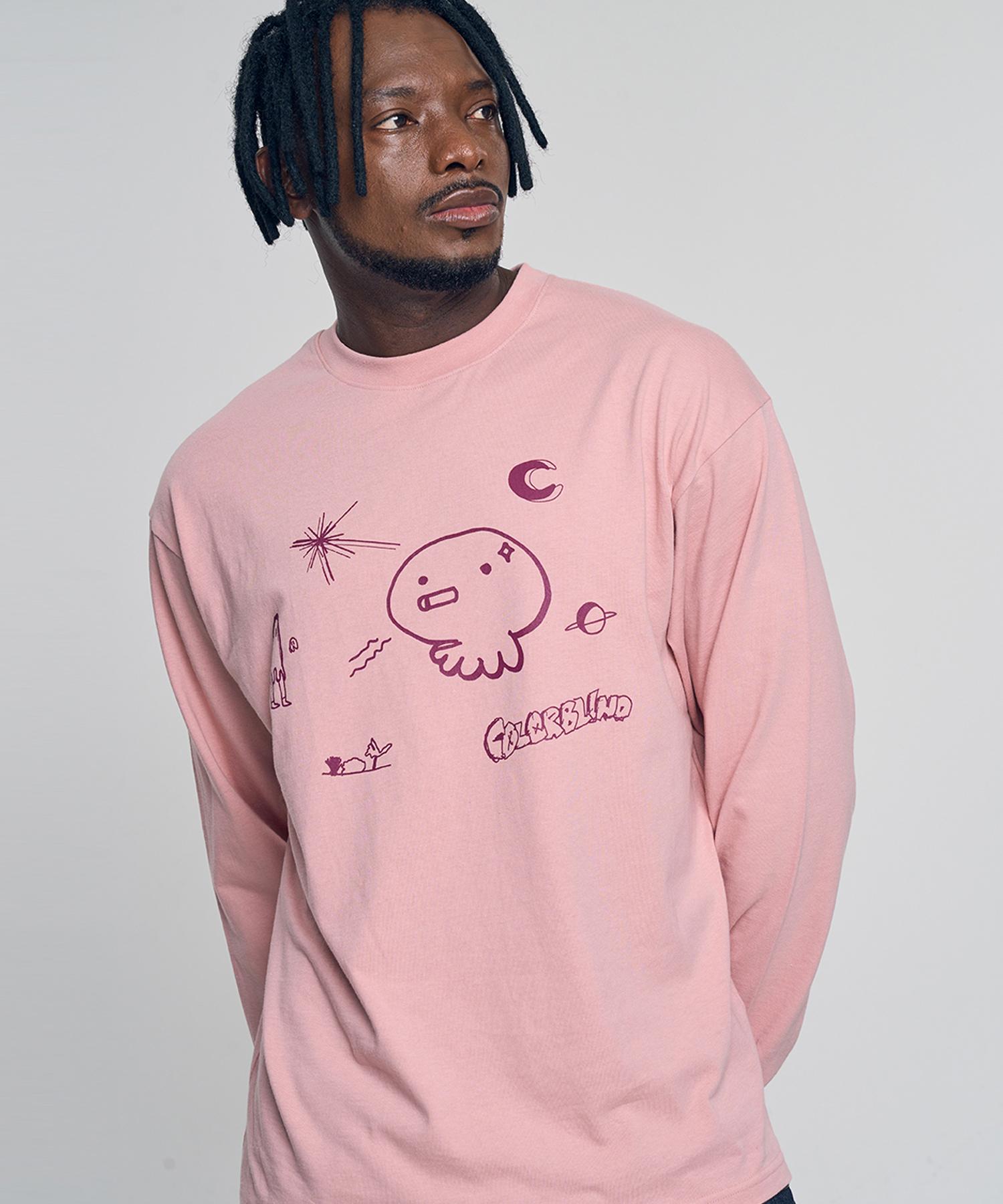 Color Blind Mantra Long Sleeve T-Shirt Pink L