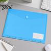 Transparent File Pouch And Loop Folder Label with Set Plastic Pocket Hook Closure Clear Long-term Document Storage Bag Poly