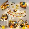 1st Birthday Construction Vehicle Balloon Set: 3D Party Decoration