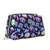 Leather Makeup Bag Colorful Mushrooms Cosmetic Bags Portable Travel Toiletry Bag Zipper Storage Bags for Women Friend Wife Gifts