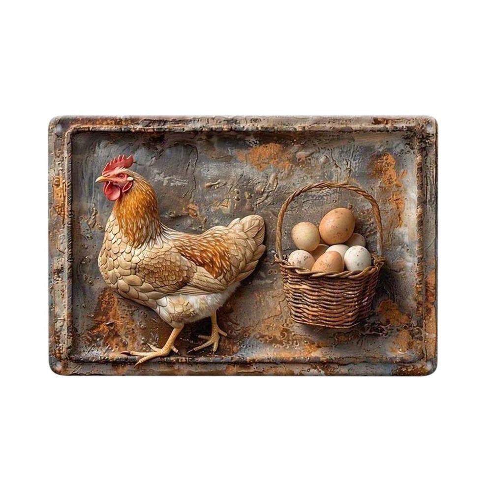 Metal Poster Chicken Easter Eggs Kitchen Decor 20x30cm