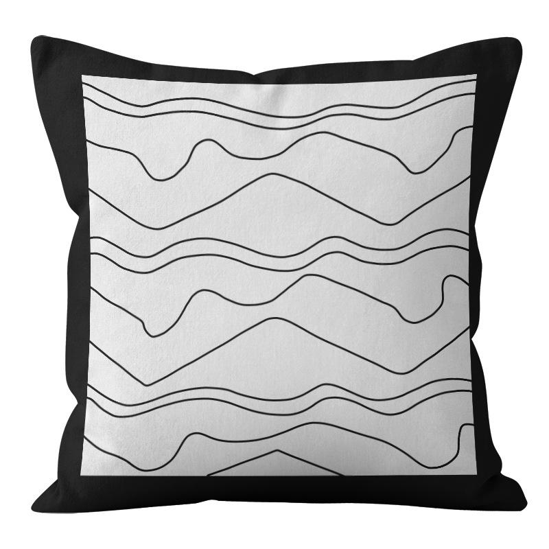 Cartoon Black and White Abstract Pattern Home Sofa Pillowcase