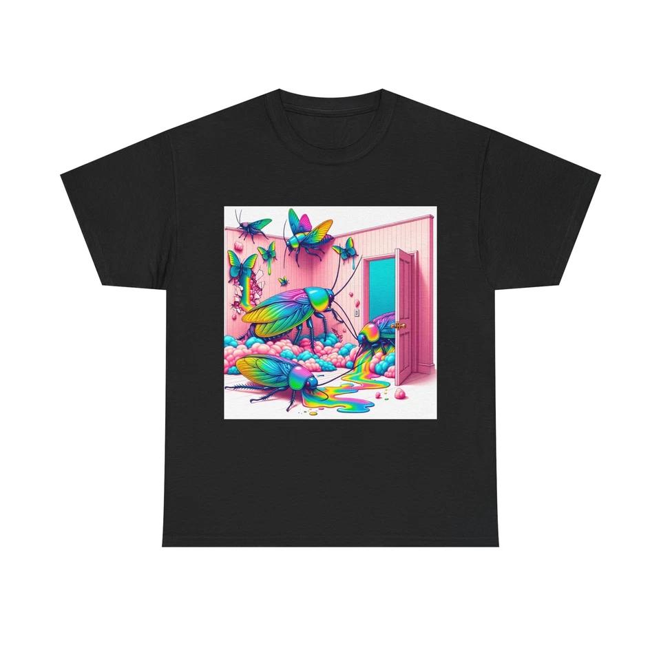 Unisex Adult T Shirt Rainbow Roach Infestation M