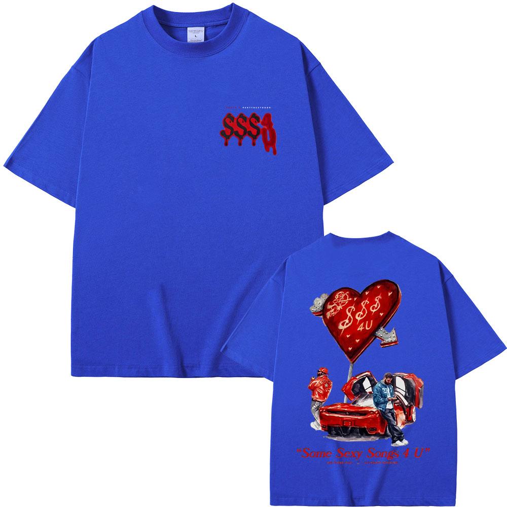 2025 New Drake & PARTYNEXTDOOR SSS4U Some Sexy Songs 4 U New Album Graphic T-shirt Men Women Hip Hop Fashion Oversized T Shirts