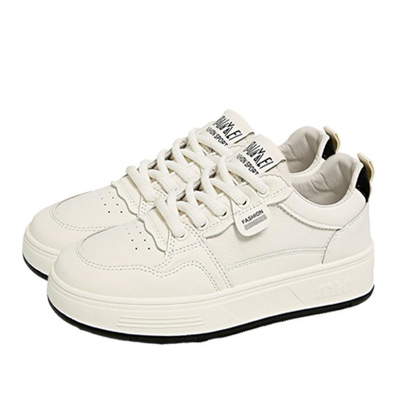 

Leather platform white shoes children spring 2025 new student versatile board shoes lightweight casual sports shoes 40