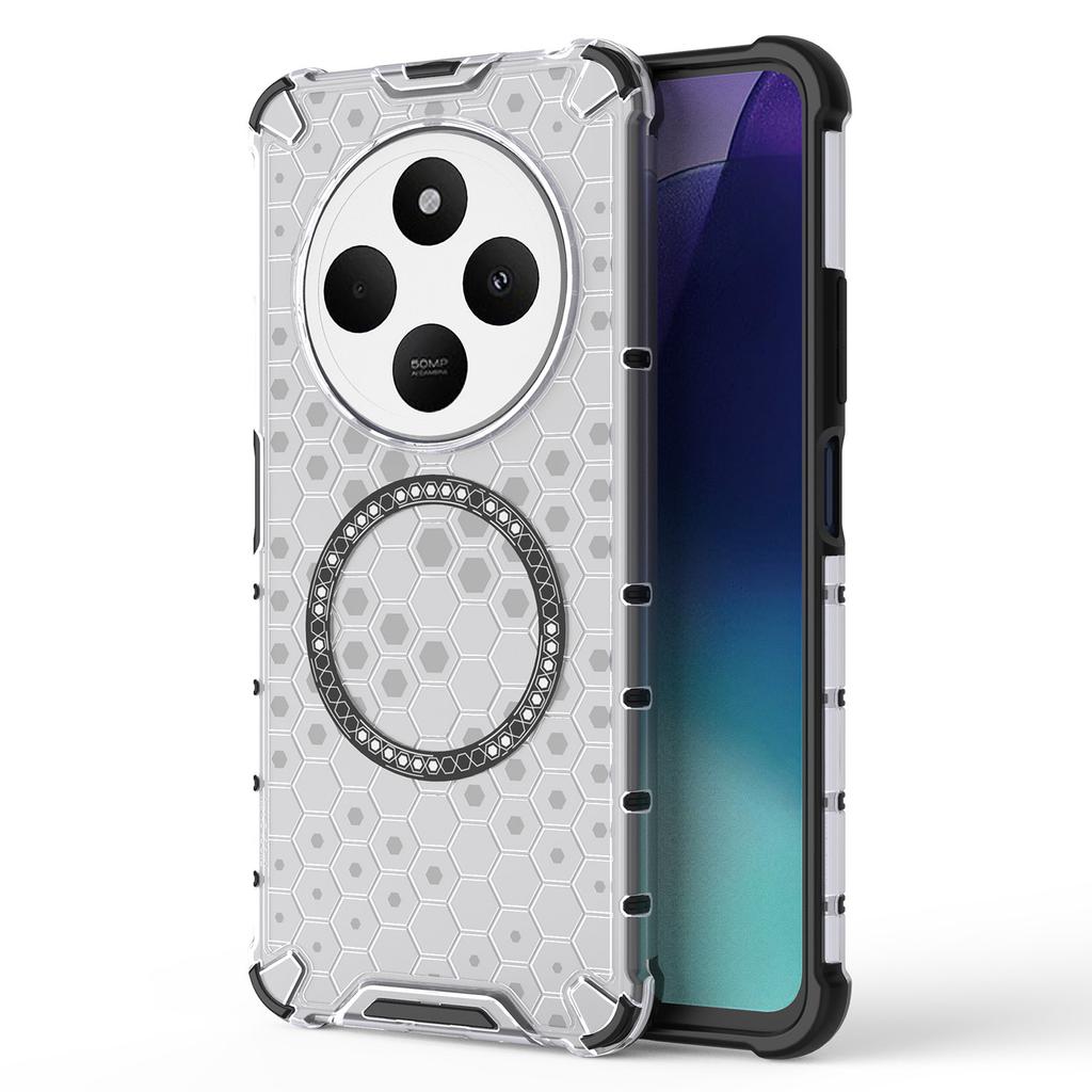 For Xiaomi Poco C75 4G/Redmi 14R 5G/14C 4G Magnetic Case Honeycomb Design TPU+PC Phone Cover