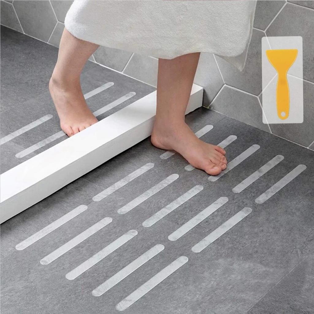 12 Pcs Anti Slip Shower Stickers Bathtub Non Slip Sticker Safety Decals for Bathroom Kitchen Floor Stairs Ladders Pools Bathtub