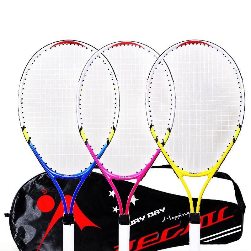 Spesiell tennisracket for tenåringer 23-tommers tennisracket i aluminiumslegering Sterk nylontråd for trening for barn