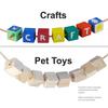 0.78" Wood Cubes with Holes - 50 Pack - Unfinished Solid Wood Beads for DIY Craft and Building Projects