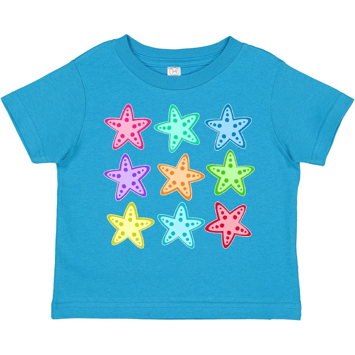 Inktastic Starfish In Rainbow Colors Toddler T-Shirt Summer Vacation Sea Ocean 160