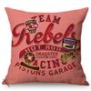 1986S Vintage Motorcycle Style Cushion Cover Letter Poster Cool Punk Cartoon Decorative Linen Car Sofa Throw Pillow Case Cojines