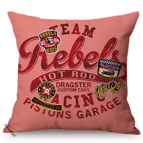 1986S Vintage Motorcycle Style Cushion Cover Letter Poster Cool Punk Cartoon Decorative Linen Car Sofa Throw Pillow Case Cojines
