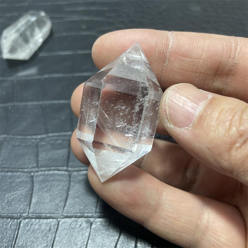 Natural  Clear Crystal Quartz 6 Sided Facet Vogel Style Double Termination Wand Point Tibet Himalayan High Altitude Reiki Healin