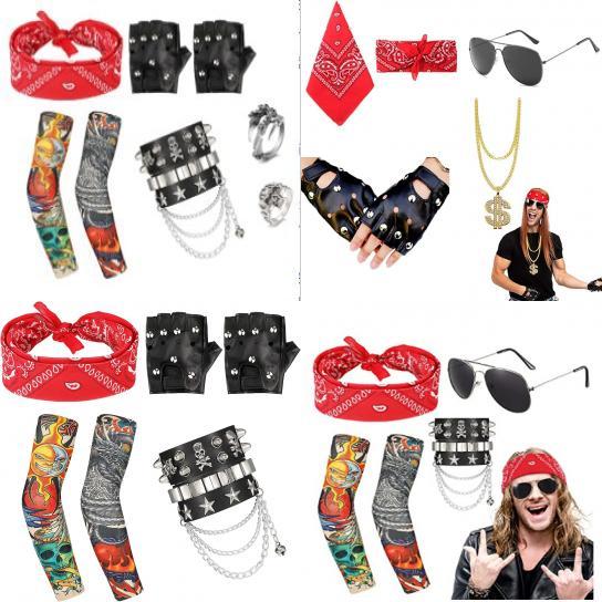 Kostium Cosplay Heavy Metal Rock z Okularami Przeciwsłonecznymi Dla Dorosłych i Dzieci