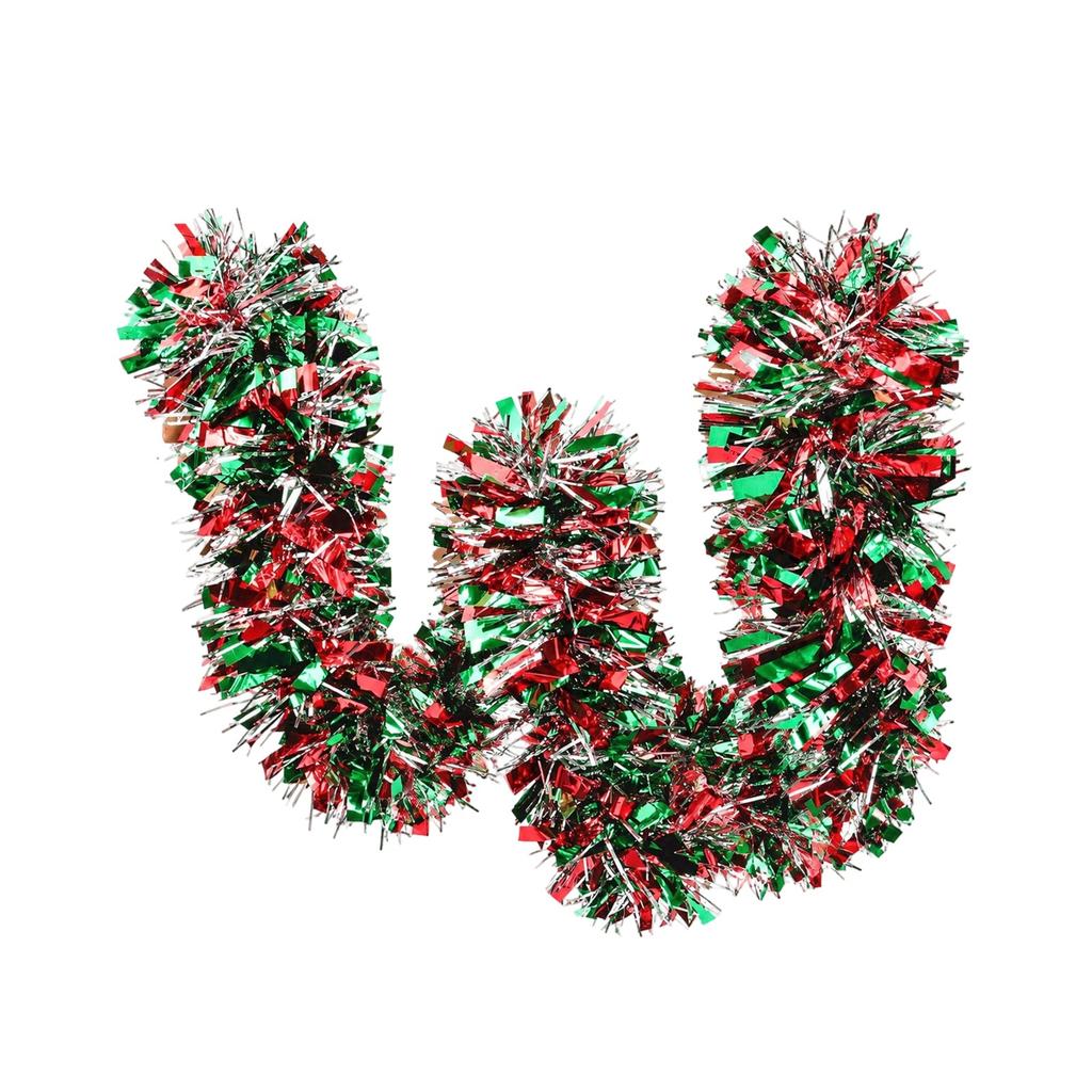 2M Christmas Ribbon Garland Decoration for Tree, Stair, Front Door, Fireplace Mantel, Indoor Outdoor Holiday Home Decor