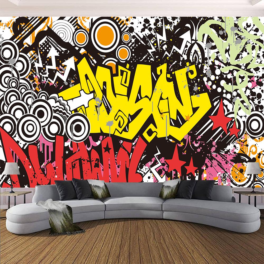 

Colorful Graffiti Murals Removable Graffiti Wall Paper Suitable For Restaurant Bar Cafe 3d Wallpaper Home Decor 200 cm(W) x 140 cm(H)