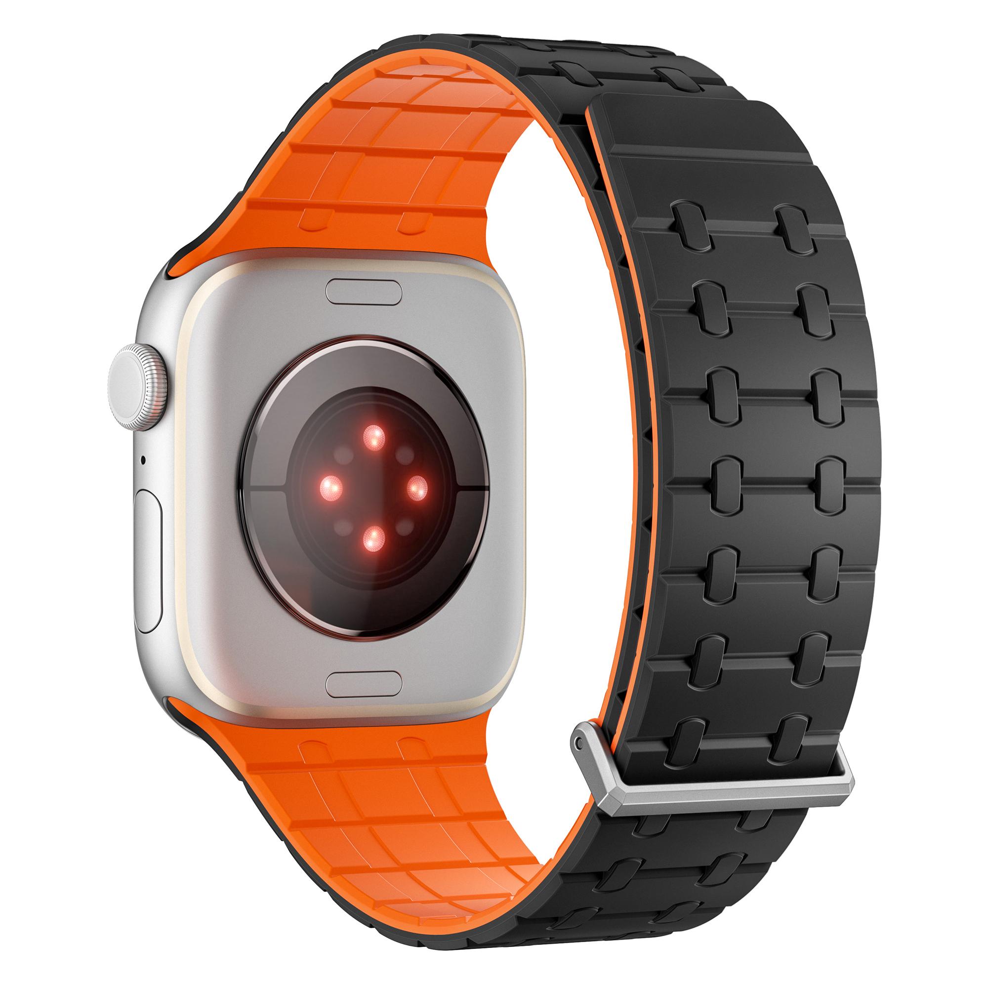 

Magnetic Watch Band for Apple Watch Ultra 3 2 1 49mm/Series 11 10 46mm/9 8 7 45mm/SE3 SE2 SE 6 5 4 44mm/3 2 1 42mm Replacement Silicone Strap A