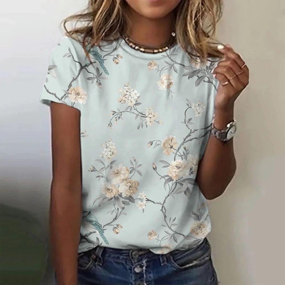 Tricou de vară pentru femei, imprimeu 3d, la modă, elegant, temperament, cu mânecă scurtă, îmbrăcăminte de stradă, populare, largi, confortabile, haine pentru femei