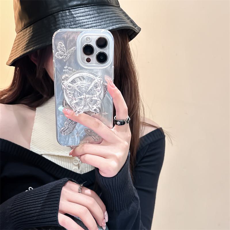 

15Чехол для мобильного телефона Promax 12 с пряжей Silver Graffiti Light, магнитным креплением Butterfly, усовершенствованной системой IMD и защитой от падений. Apple 15 Pro