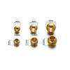 10pcs 4 5 6mm 14K 18K Gold Plated Brass Round Bead Big Hole Spacer Beads For Jewelry Making DIY Bracelet Necklace Accessories