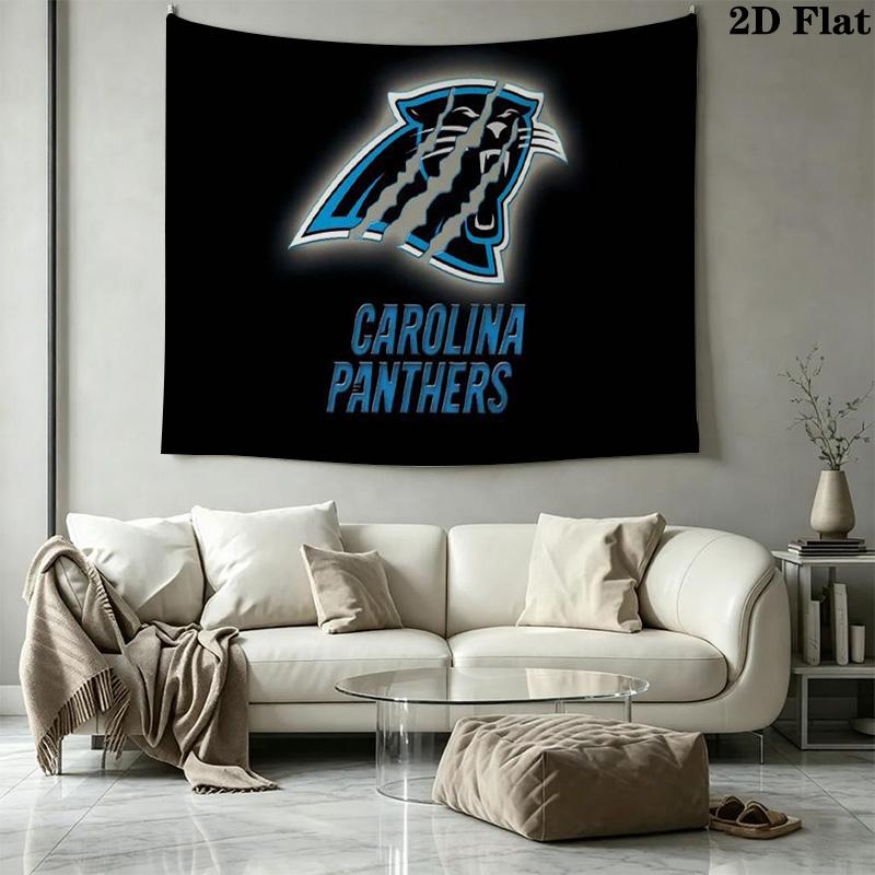 Carolina Panthers Wall Tapestry Aesthetic Wall Hanging Printed Fabric Blanket Decorative Tapestries for Bedroom Living Room Home Decor