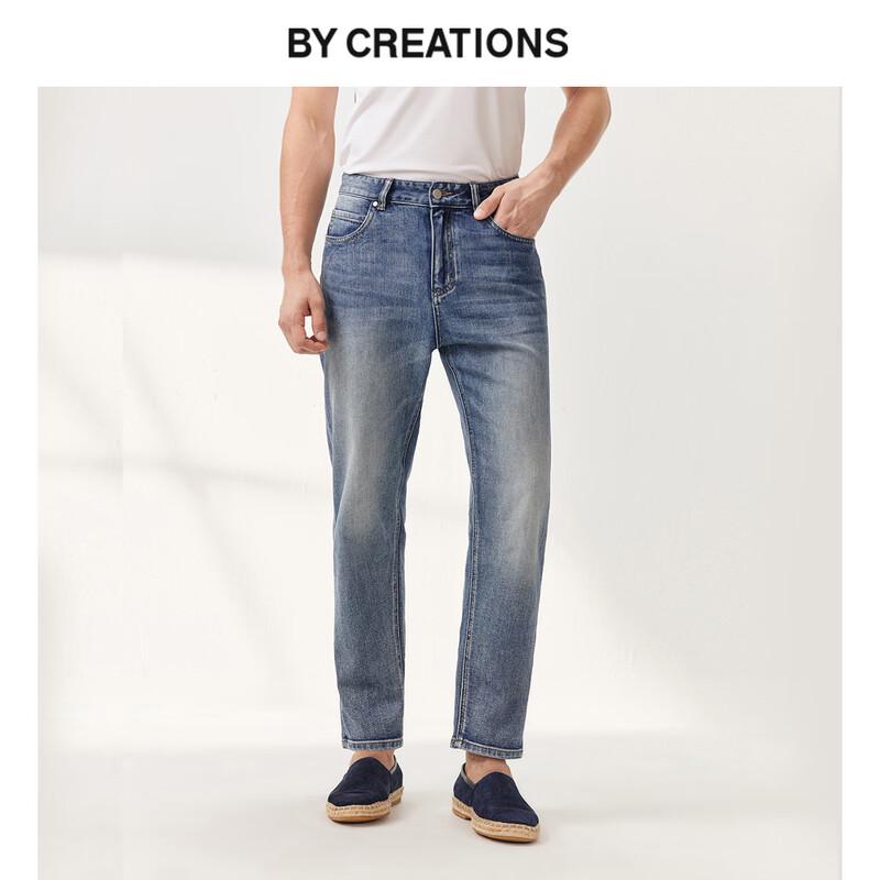 

By Creations Men s Retro Washed Denim Jeans L