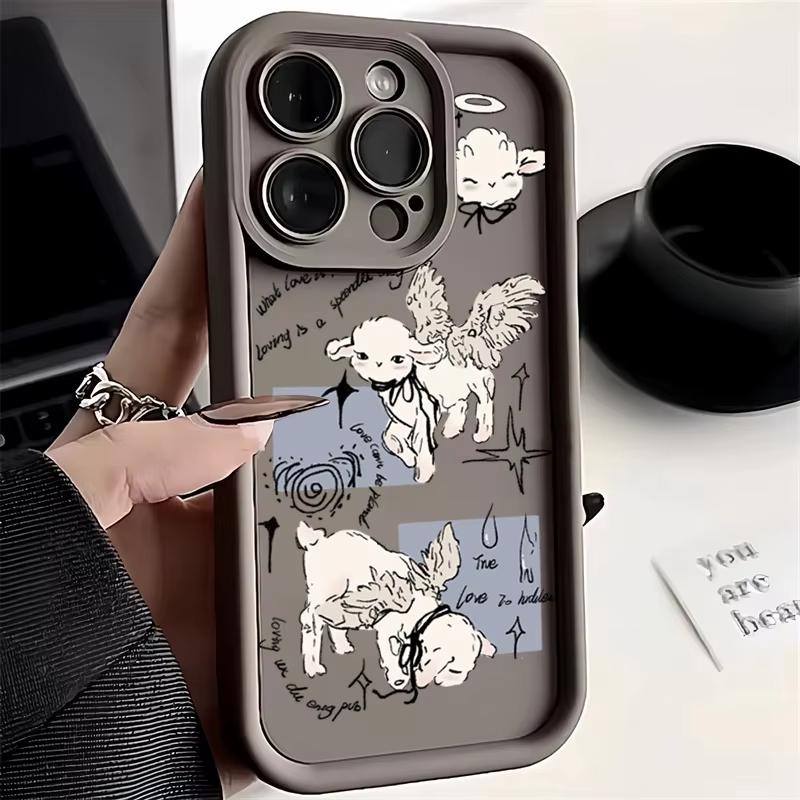 

Angel Sheep Phone Case For iPhone 17 Pro 16 15 14 13 12 11 Pro Max XS XR 17 Air 16E Soft Silicone Cover iPhone XS Max
