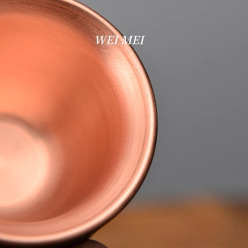 Small Vintage Pure Copper Tea Mug,Thickened 90 ml Unique Art Handcrafted Texture Coffee Cup,Friends Gifts Tea Cup Tableware