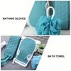 Exfoliating Body Scrubber Set - Includes Back Scrubber, Bath Glove And Shower Bath Sponge Loofah