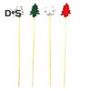 50Pcs Natural Fruit Toothpicks Food Grade Durable Xmas Tree Snowflake Shape Disposable Fruit Sticks