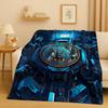 3D Rich BTC Bitcoin Circuit Board Art Cartoon Flannel Blanket,Ultra Soft Warm Plush Throw for Home Bedroom Bed Sofa Cover Kids